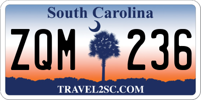 SC license plate ZQM236