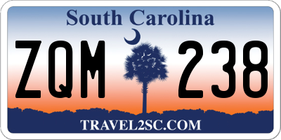 SC license plate ZQM238