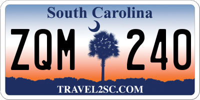 SC license plate ZQM240