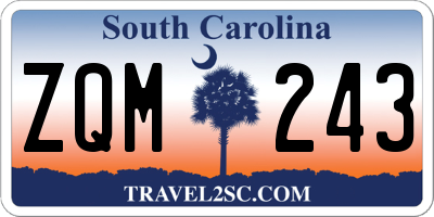 SC license plate ZQM243