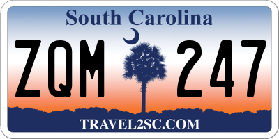 SC license plate ZQM247
