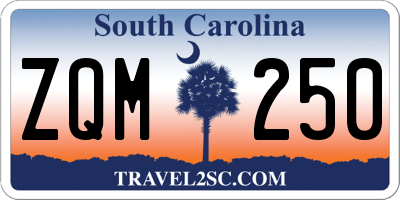 SC license plate ZQM250