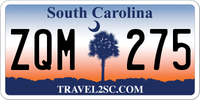 SC license plate ZQM275