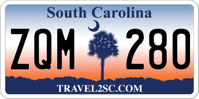 SC license plate ZQM280