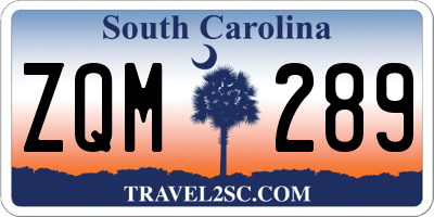 SC license plate ZQM289
