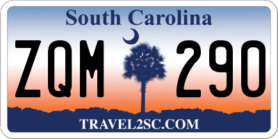 SC license plate ZQM290