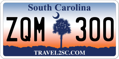 SC license plate ZQM300