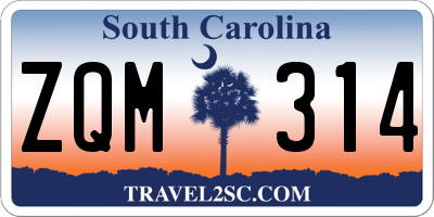 SC license plate ZQM314