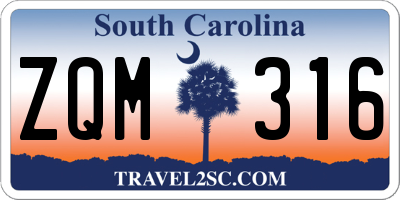 SC license plate ZQM316