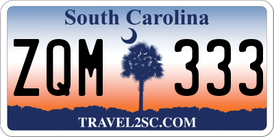 SC license plate ZQM333
