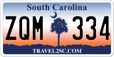 SC license plate ZQM334