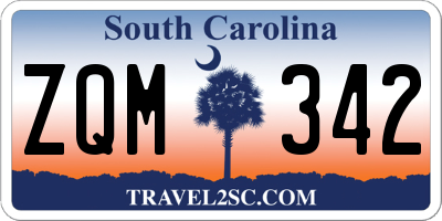 SC license plate ZQM342
