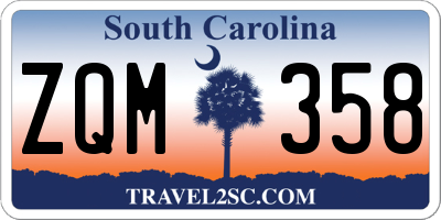 SC license plate ZQM358