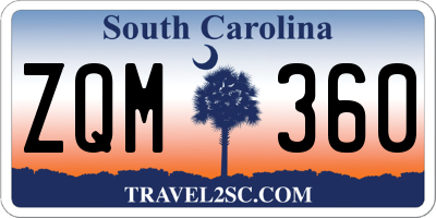 SC license plate ZQM360