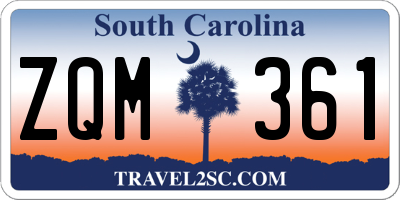 SC license plate ZQM361