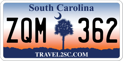 SC license plate ZQM362
