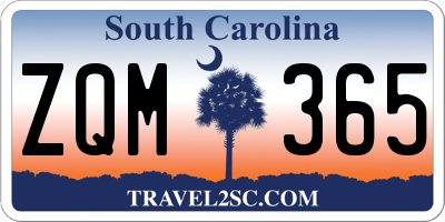 SC license plate ZQM365