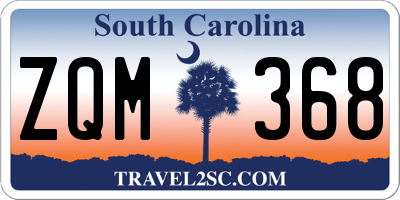 SC license plate ZQM368