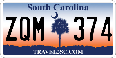 SC license plate ZQM374