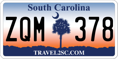 SC license plate ZQM378