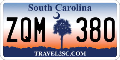 SC license plate ZQM380