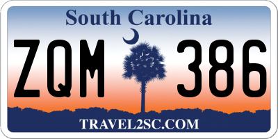 SC license plate ZQM386