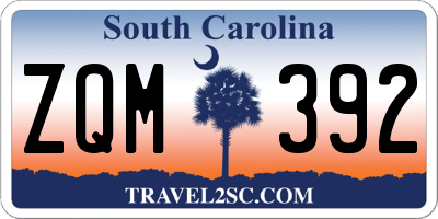SC license plate ZQM392