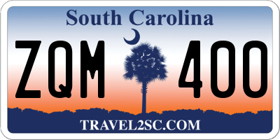 SC license plate ZQM400