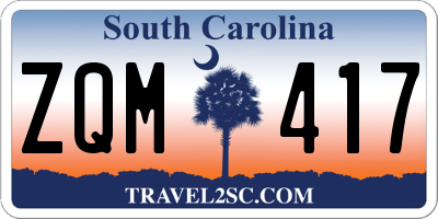 SC license plate ZQM417
