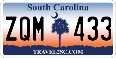 SC license plate ZQM433