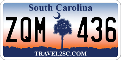 SC license plate ZQM436