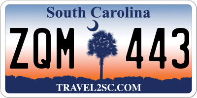 SC license plate ZQM443
