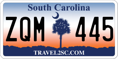 SC license plate ZQM445