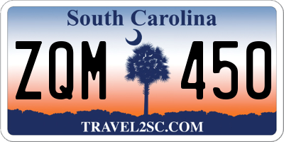 SC license plate ZQM450
