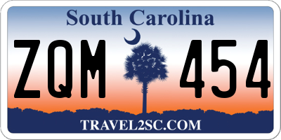 SC license plate ZQM454