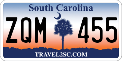 SC license plate ZQM455