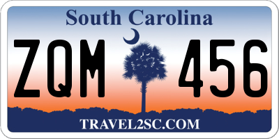 SC license plate ZQM456