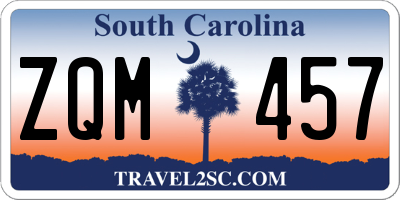 SC license plate ZQM457