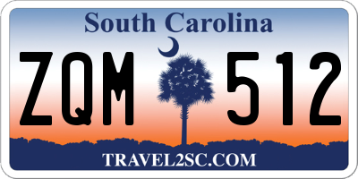 SC license plate ZQM512