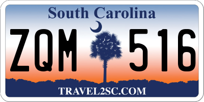 SC license plate ZQM516