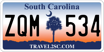 SC license plate ZQM534