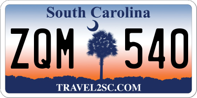 SC license plate ZQM540