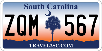 SC license plate ZQM567