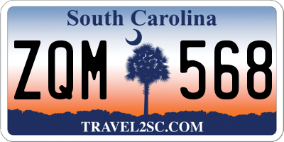 SC license plate ZQM568