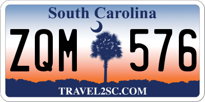 SC license plate ZQM576