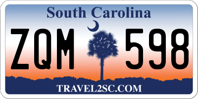 SC license plate ZQM598
