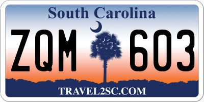 SC license plate ZQM603