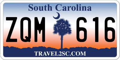 SC license plate ZQM616