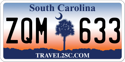 SC license plate ZQM633
