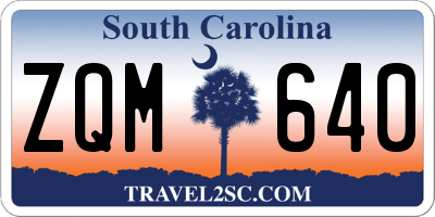 SC license plate ZQM640